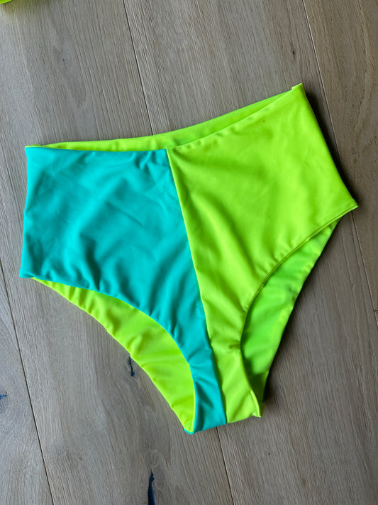 Neon Yellow x Turquoise Mid Rise S