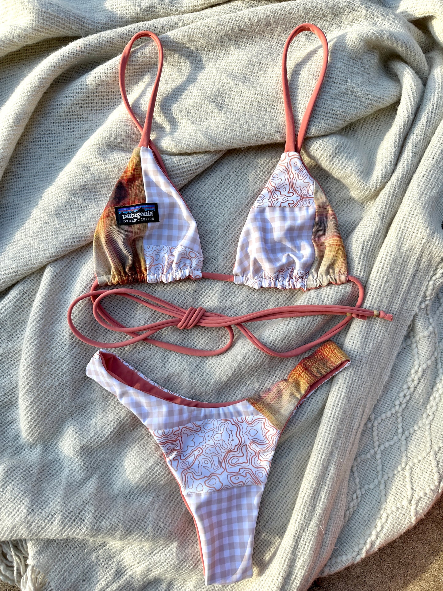 Sunset Flannel Reworked Bikini Set